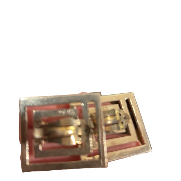 Vintage sterling 925 Modernist SQ clip on earrings Mexico signed - Picture 5 of 6